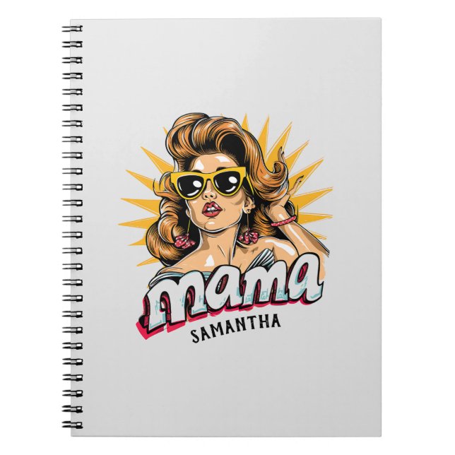 Personalisiert Retro Mama Pop Art 1 Notizblock (Vorderseite)