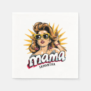 Personalisiert Retro Mama Pop Art 1 Serviette