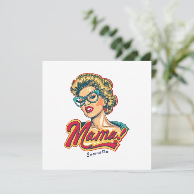 Personalisiert Retro Mama Pop Art 2 (Stehend Vorderseite)