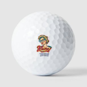 Personalisiert Retro Mama Pop Art 2 Golfball