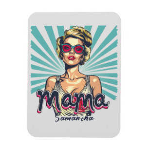 Personalisiert Retro Mama Pop Art (7) Magnet