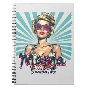 Personalisiert Retro Mama Pop Art. 7 Notizblock