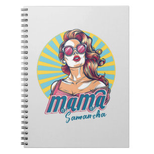 Personalisiert Retro Mama Pop Art. 9 Notizblock