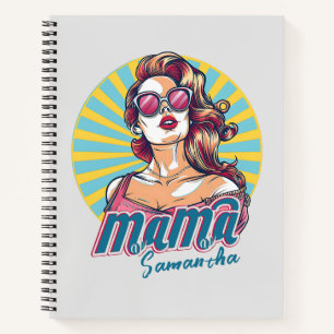 Personalisiert Retro Mama Pop Art. 9 Notizbuch