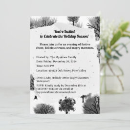 Personalisiert Retro Minimalistische Schwarze Holi Einladung