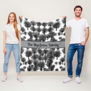 Personalisiert Retro Minimalistische Schwarze Holi Fleecedecke