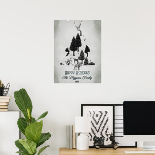 Personalisiert Retro Minimalistische Schwarze Holi Poster