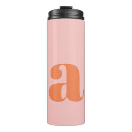 Personalisiert Retro Monogramm Bridesmaid Pink Ora Thermosbecher