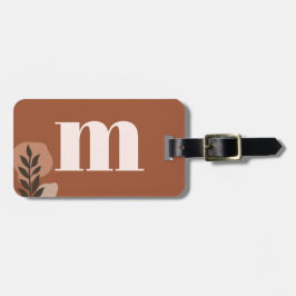Personalisiert Retro Monogramm mit Terracotta Boho Gepäckanhänger