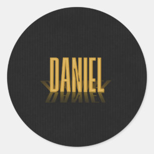 Personalisiert Retro Movie Poster Daniel Gold Runder Aufkleber