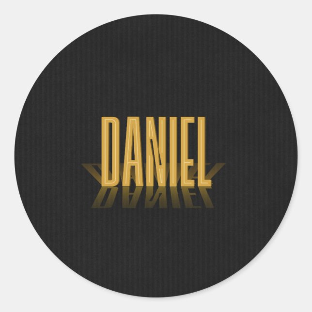 Personalisiert Retro Movie Poster Daniel Gold Runder Aufkleber (Vorderseite)