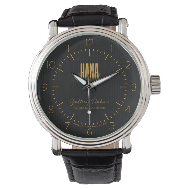 Personalisiert Retro Movie Poster Hana Gold Armbanduhr (Vorderseite)
