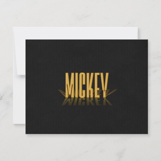 Personalisiert Retro Movie Poster Mickey Gold Einladung (Rückseite)