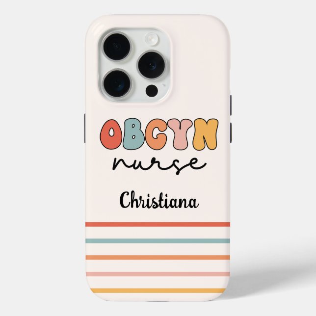Personalisiert Retro OBGYN Nurse Case-Mate iPhone Hülle (Rückseite)