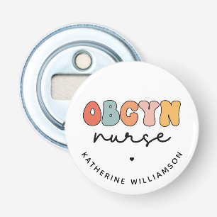 Personalisiert Retro OBGYN Nurse Flaschenöffner