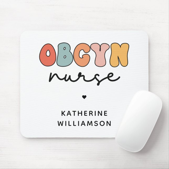 Personalisiert Retro OBGYN Nurse Mousepad (Mit Mouse)