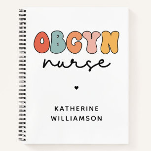 Personalisiert Retro OBGYN Nurse Notizbuch