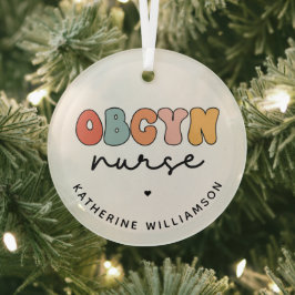 Personalisiert Retro OBGYN Nurse Ornament Aus Glas