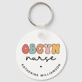Personalisiert Retro OBGYN Nurse Schlüsselanhänger