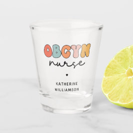 Personalisiert Retro OBGYN Nurse Schnapsglas