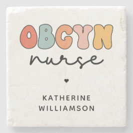 Personalisiert Retro OBGYN Nurse Steinuntersetzer