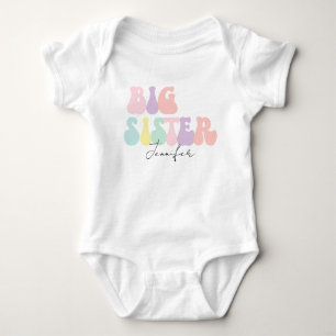 Personalisiert Retro Pastel Big Sister Benutzerd Baby Strampler