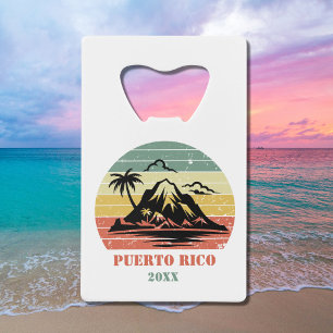 Personalisiert Retro Puerto Rico Geldbeutel Flaschenöffner