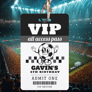 Personalisiert Retro Soccer Geburtstagsparty Gunst Ausweis