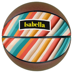 Personalisiert Retro Strip Basketball Bunt