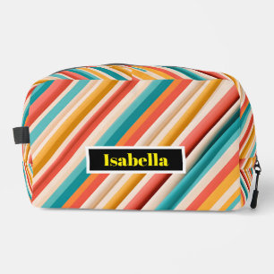 Personalisiert Retro Strip Toilettenbeutel Bunt Waschbeutel