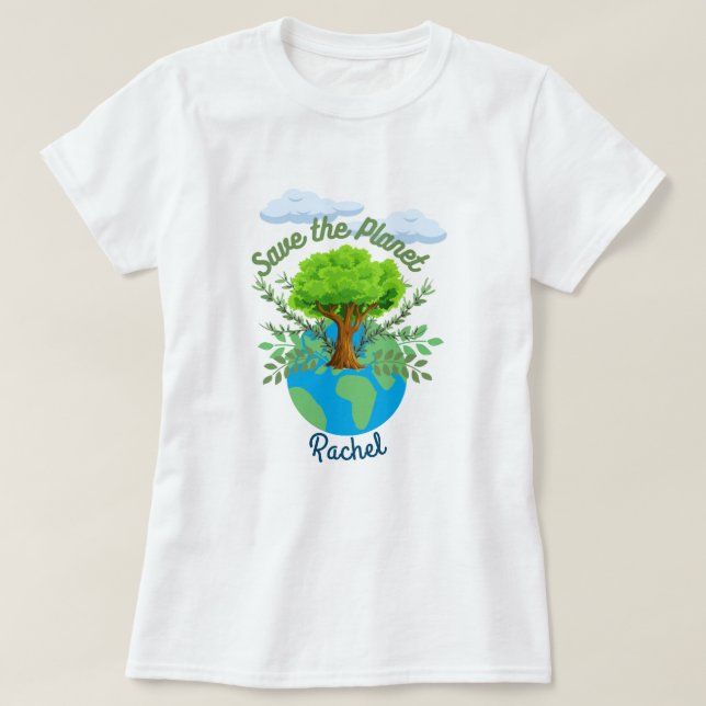Personalisiert Retten Sie den T - Shirt der Frauen (Design vorne)