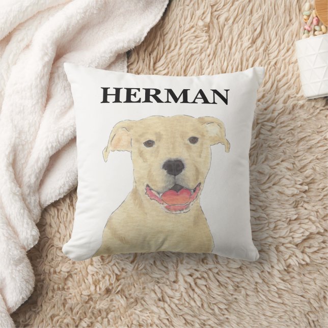 Personalisiert Reversibl Fawn Tan Pitbull Staffy D Kissen (Decke)