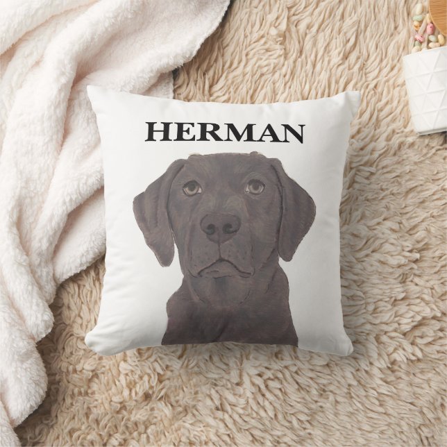 Personalisiert Reversible Schokolade Labrador Kissen (Decke)