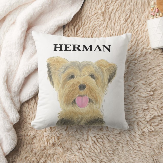 Personalisiert Reversible Yorkie Yorkshire Terrier Kissen (Decke)