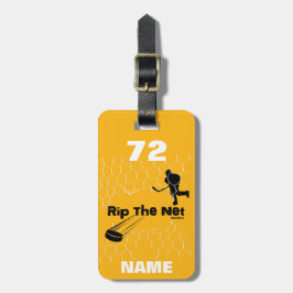 Personalisiert Rip Der Net Hockey Player hat schwa Gepäckanhänger