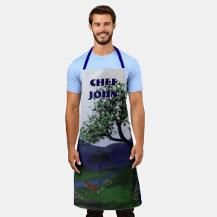 Personalisiert River Fox Design, große Schürze