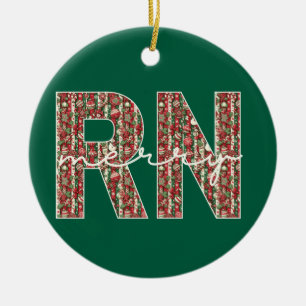 Personalisiert RN Merry Nurse Weihnachten Niedlich Keramik Ornament