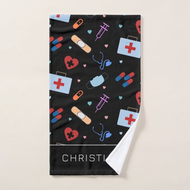 Personalisiert RN Nurse | Medizinisches Muster Handtuch (Handtuch)