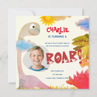 Personalisiert ROAR Dinosaurier Geburtstag Einladung