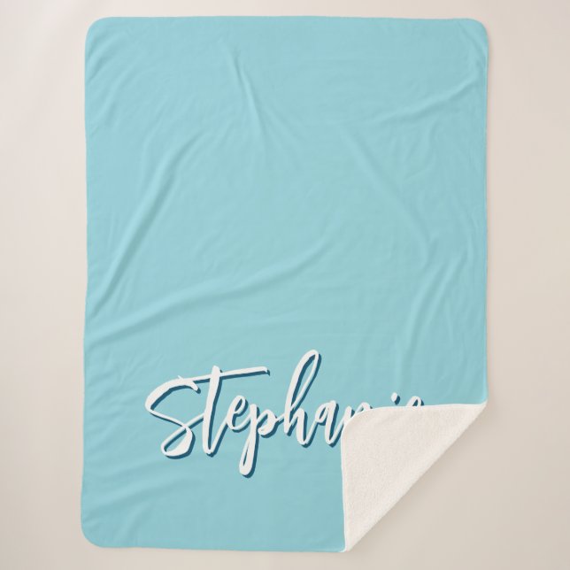 Personalisiert Robin Egg Blue Sherpadecke (Vorderseite)