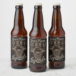 Personalisiert Rodeo Old West Steer Roping Legends Bierflaschenetikett