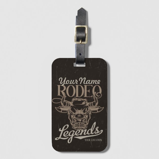 Personalisiert Rodeo Old West Steer Roping Legends Gepäckanhänger (Vorderseite Vertikal)