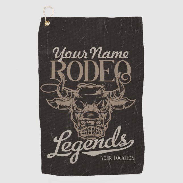 Personalisiert Rodeo Old West Steer Roping Legends Golfhandtuch (Vorderseite)