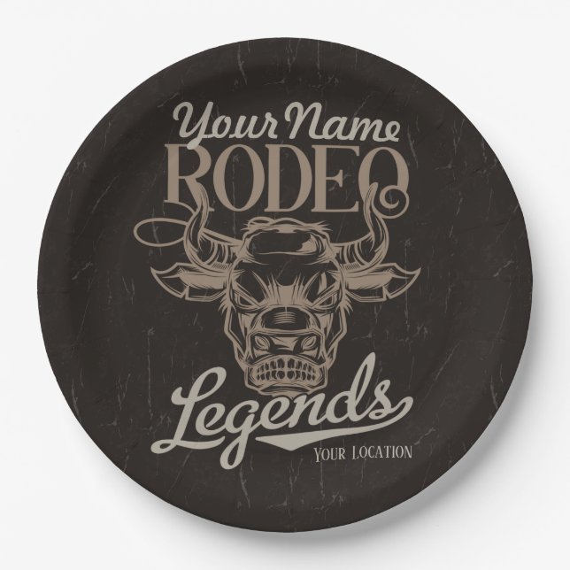 Personalisiert Rodeo Old West Steer Roping Legends Pappteller (Vorderseite)