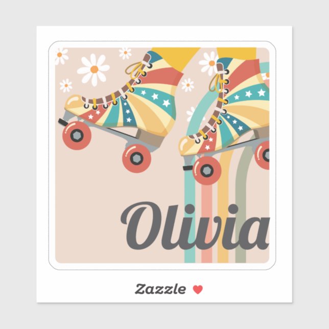 Personalisiert Roller Skaten Name Notebook-Aufkleb Aufkleber (Blatt)