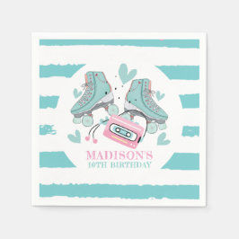 Personalisiert Roller Skaten Pastel Serviette