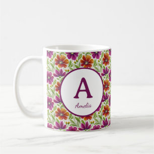 Personalisiert-Romantische Frühjahrsmädchen-Blume Kaffeetasse