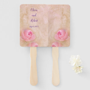 Personalisiert-romantische Rosa-Pfirsiche Fächer