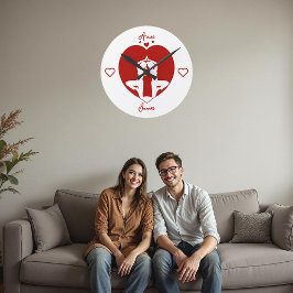 Personalisiert-Romantische Yoga-Uhr-Uhr Runde Wanduhr