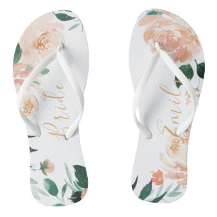 Personalisiert Romantischer Garten Pfirsichblütenb Flip Flops